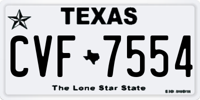TX license plate CVF7554