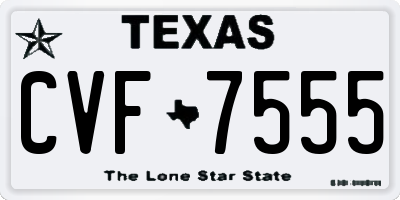 TX license plate CVF7555
