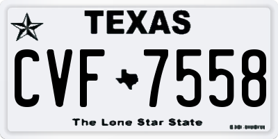 TX license plate CVF7558