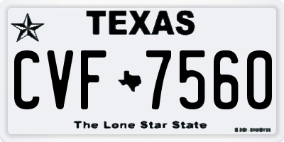 TX license plate CVF7560