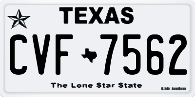 TX license plate CVF7562