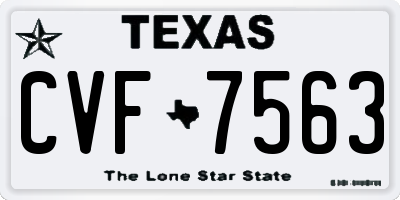 TX license plate CVF7563