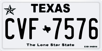 TX license plate CVF7576