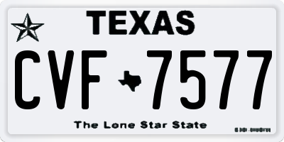 TX license plate CVF7577
