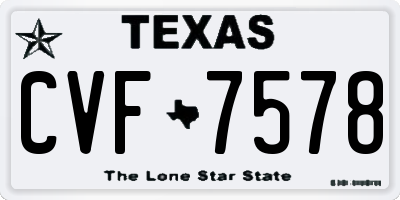 TX license plate CVF7578