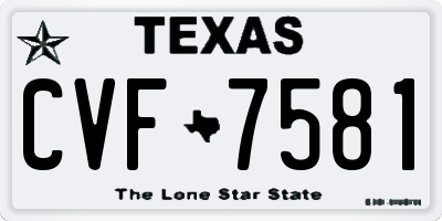 TX license plate CVF7581