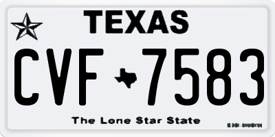 TX license plate CVF7583