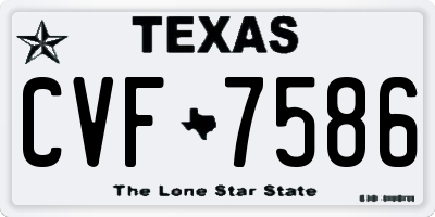 TX license plate CVF7586
