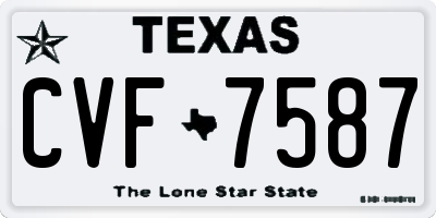 TX license plate CVF7587