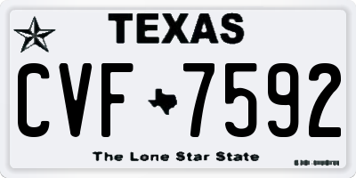 TX license plate CVF7592