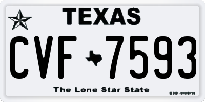 TX license plate CVF7593