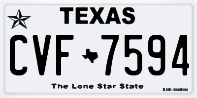 TX license plate CVF7594
