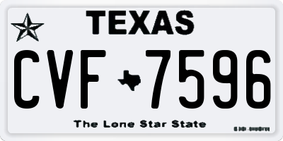 TX license plate CVF7596