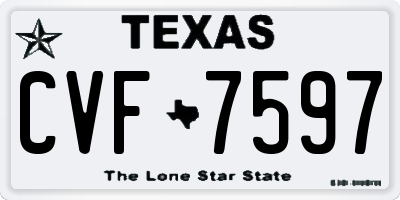 TX license plate CVF7597