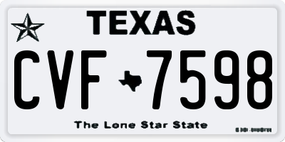 TX license plate CVF7598