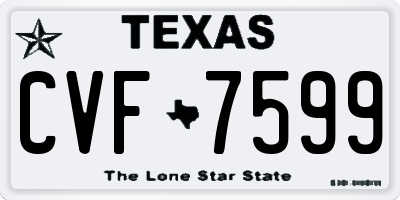TX license plate CVF7599