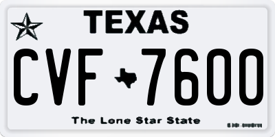 TX license plate CVF7600
