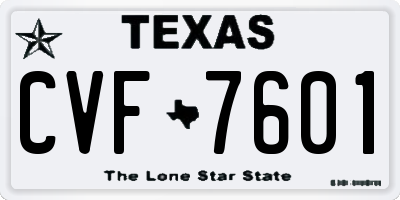 TX license plate CVF7601