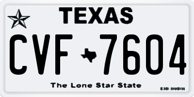 TX license plate CVF7604