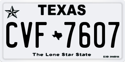 TX license plate CVF7607