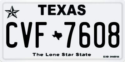 TX license plate CVF7608