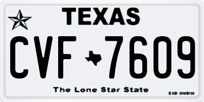 TX license plate CVF7609