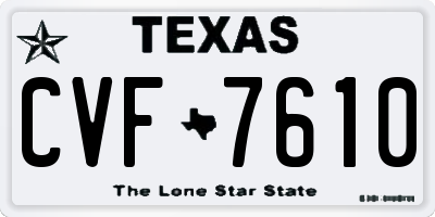 TX license plate CVF7610
