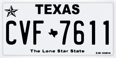 TX license plate CVF7611
