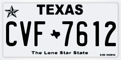 TX license plate CVF7612