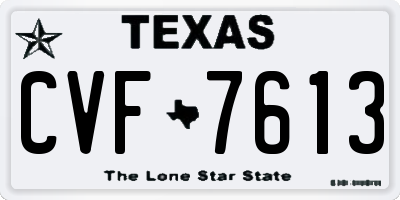 TX license plate CVF7613