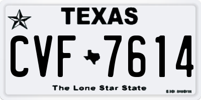 TX license plate CVF7614