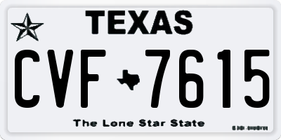 TX license plate CVF7615