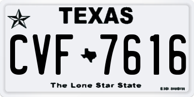 TX license plate CVF7616