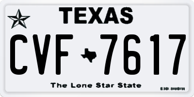 TX license plate CVF7617