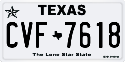 TX license plate CVF7618