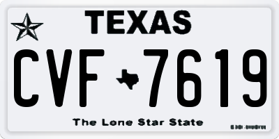 TX license plate CVF7619
