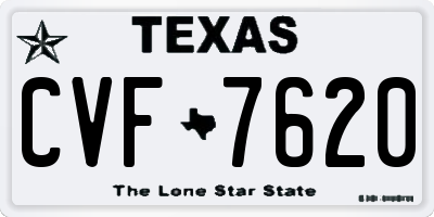 TX license plate CVF7620