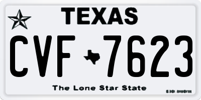 TX license plate CVF7623