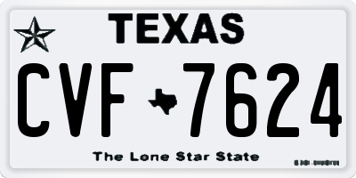 TX license plate CVF7624