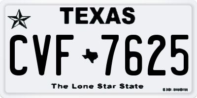 TX license plate CVF7625