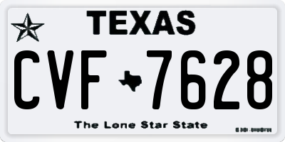 TX license plate CVF7628