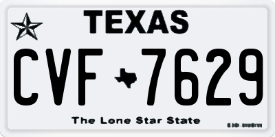 TX license plate CVF7629