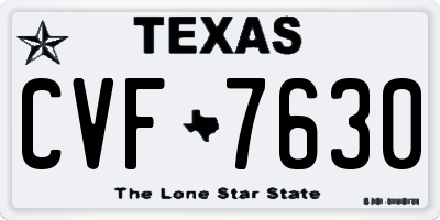 TX license plate CVF7630