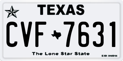 TX license plate CVF7631