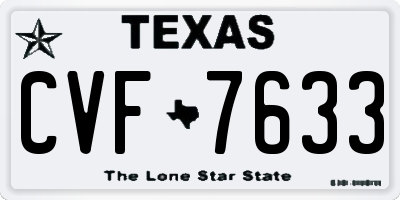 TX license plate CVF7633