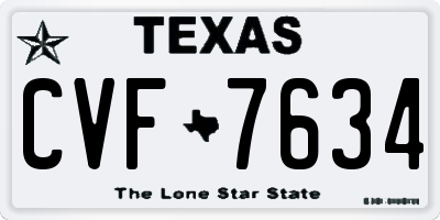 TX license plate CVF7634