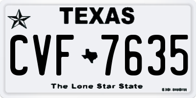 TX license plate CVF7635