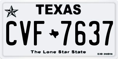 TX license plate CVF7637