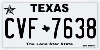 TX license plate CVF7638