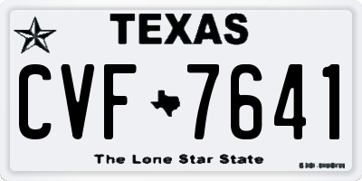 TX license plate CVF7641